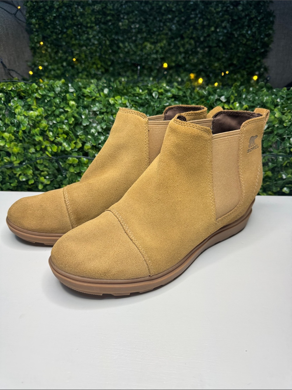Sorel Women's Suede Chelsea Ankle Boots in Mustard
